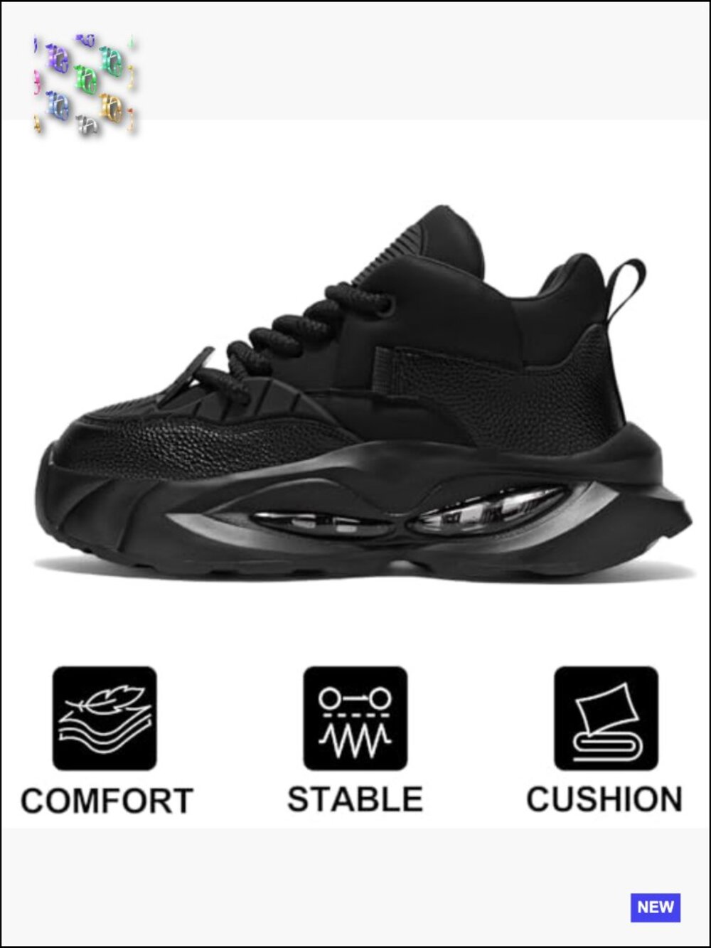 Chunky Platform Sneakers Slip-Resistant Athletic Casual Dad Shoes Retro Style - Picture 5 of 6